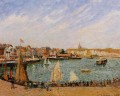 sol de la tarde el puerto interior dieppe 1902 Camille Pissarro